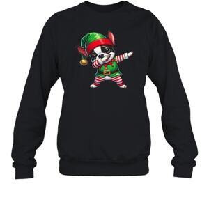 Christmas Boston Terrier Elf Holiday Sweatshirt